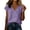 #283-Purple, variant on Craaazy Women's Plus Size Summer Tops Loose Fit Solid Color V Neck Wrap Detail Short Sleeve Cotton Linen T Shirts for Vacation Daily Wear Gift