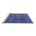 thumbnail image 2 of Ahgly Company Machine Washable Indoor Square Abstract Blue Modern Area Rugs, 7' Square, 2 of 4