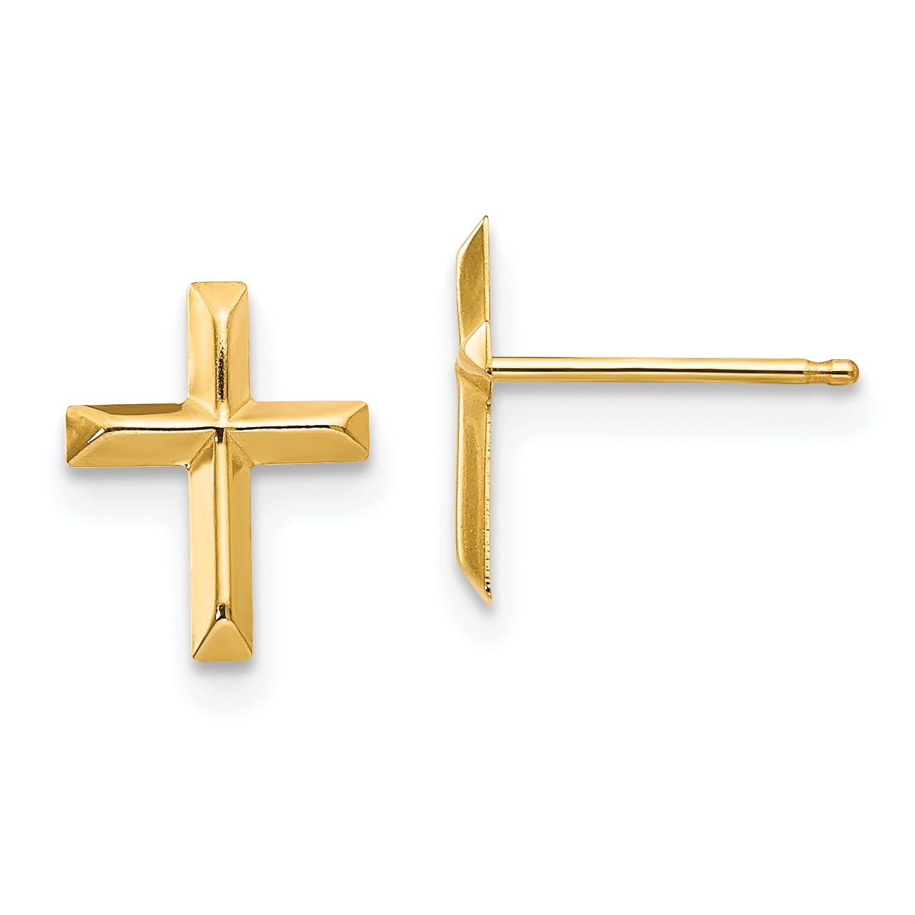 14K Yellow Gold Madi K Childrens 6 MM CZ Cross Post Stud Earrings 14K Yellow Gold Madi K Childrens 6 MM CZ Cross Post Stud Earrings