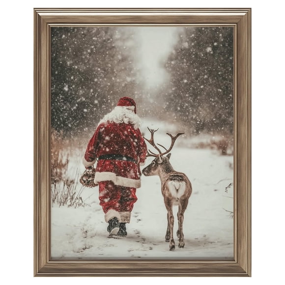 Lámina Decorativa Vintage de Papá Noel 28x36 cm