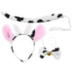 thumbnail image 3 of 1 juego de diadema con orejas de animal y cola de pajarita, accesorio para disfraz de vaca, 3 of 5