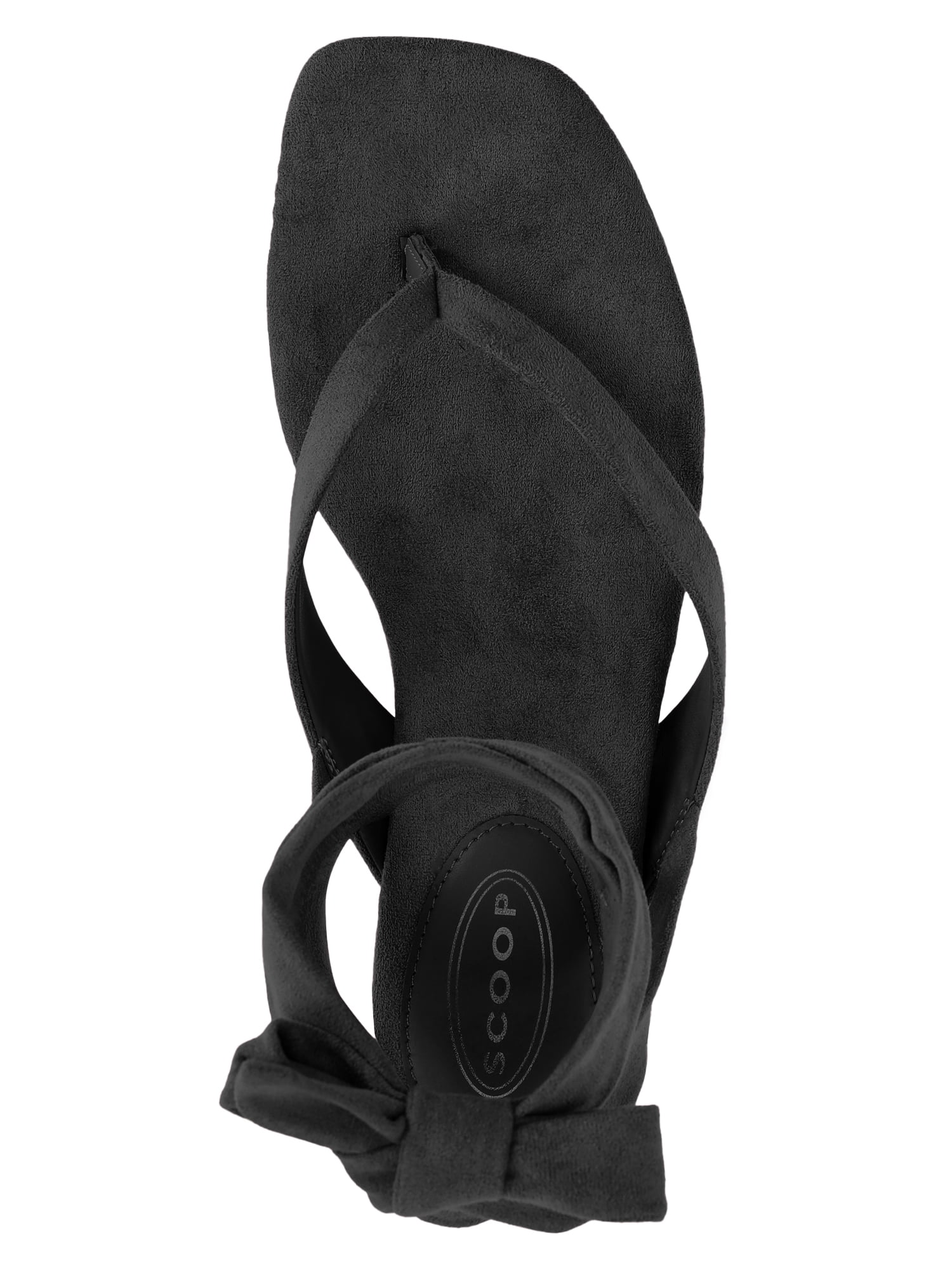 Scoop Women's Faux Suede Ankle Wrap Flat Sandals