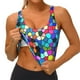 thumbnail image 3 of Balery Colorful Tie Dye Stained Glass 2 Sujetadores deportivos con espalda cruzada para mujer, acolchados, sin costuras, de alto impacto, ideales para yoga, gimnasio, entrenamiento y fitness.-Large, 3 of 8