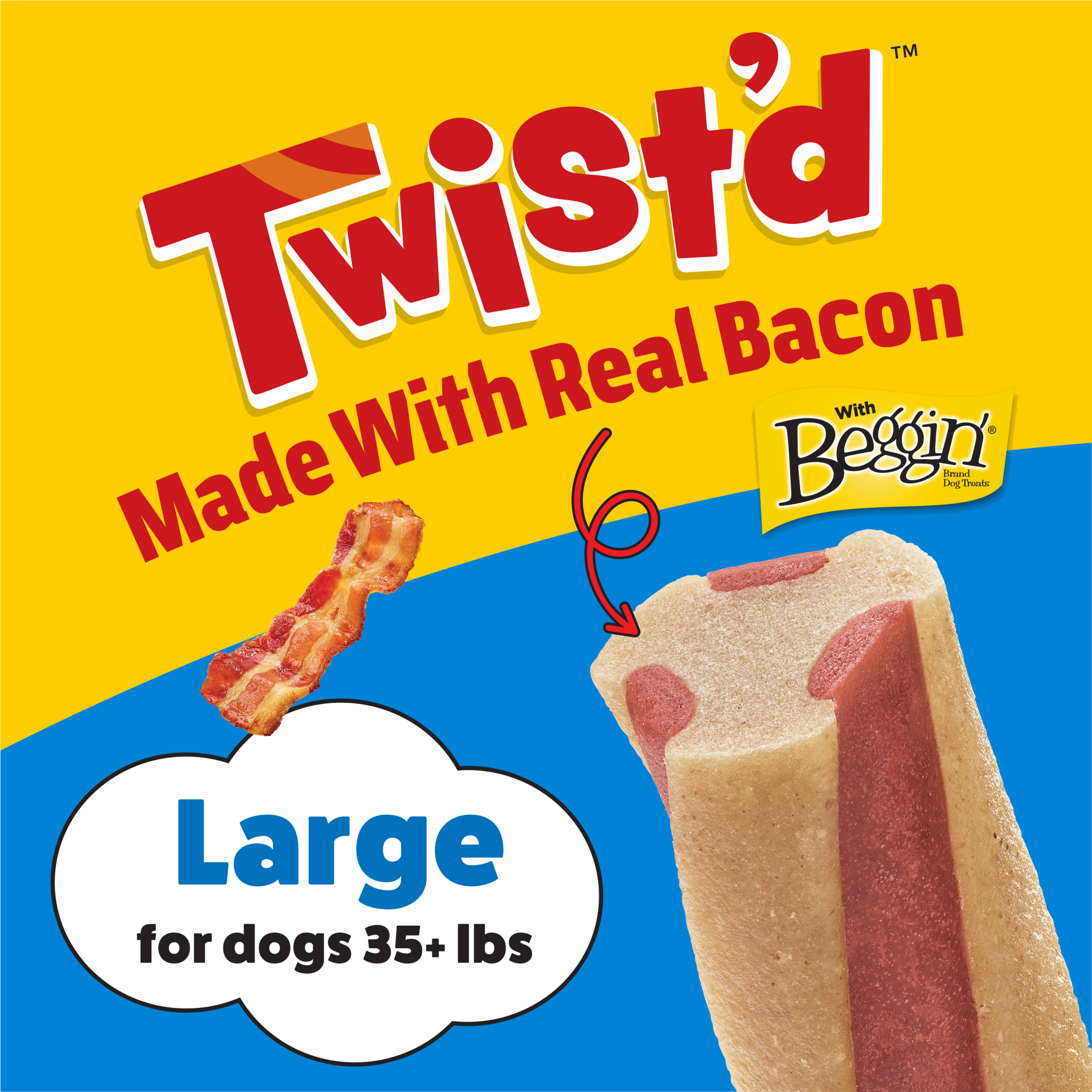 Busy Twist'd With Beggin' Large Dog Chew Treats, 36 oz, 4 Pack photo 2