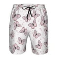 thumbnail image 4 of Naloa Pink Butterflies (2) Men's Beach Shorts, Surfing shorts, Swim trunks, Quick Dry Swim Trunks for Surfing Beach Fun - 3X-Large, 4 of 9