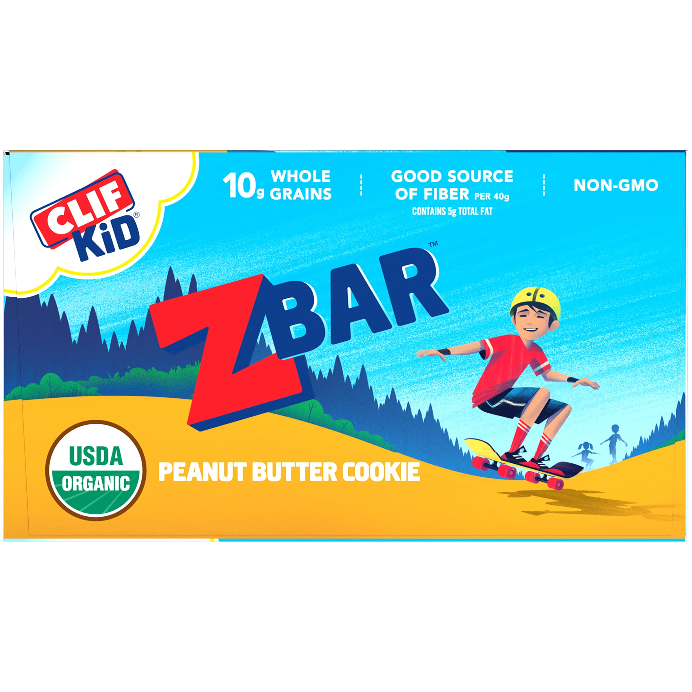 Clif Kid Zbar, Organic, Whole Grain Energy Snack Bars, Granola Bars, Peanut Butter Cookie, 18 Ct, 1.27 oz