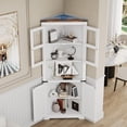 thumbnail image 5 of 6-Tier Corner Storage Cabinet with Doors – Space-Saving Floor Shelf for Bathroom, Kitchen, Living Room, Multi-Purpose Organizer for Small Spaces, 5 of 6