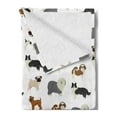 thumbnail image 2 of Dogs Soft Flannel Fleece Blanket, Cartoon Illustrated Domestic Animal Composition Like Pugs Terriers Sheepdogs Canines, Cozy Plush for Indoor and Outdoor Use, 50" x 60", Multicolor, by Ambesonne, 2 of 5