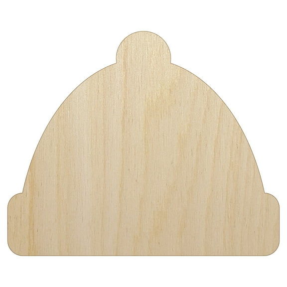 Beanie Winter Hat Wood Shape Unfinished Piece Cutout Craft DIY Projects - 4.70 Inch Size - 1/8 Inch Thick