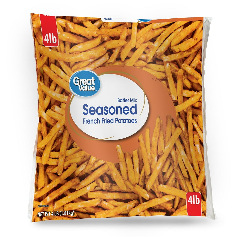 Great Value Frozen Seasoned French Fried Potatoes, 64 oz