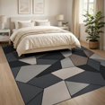 thumbnail image 3 of ODIKA 8'x10' Washable Area Rug Charcoal and Taupe Geometric Abstract Design Contemporary Artistic with Angular Shapes for Living Room, Under Sectional, Family , Durable, Non-Slip, 3 of 7