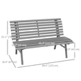 thumbnail image 3 of Outsunny 48.5" Garden Bench, Lightweight Aluminum Patio Bench, Grey, 3 of 10