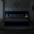 thumbnail image 2 of Aukfa King Size Upholstered Bed Frame with Nightstands and LED Lights, Platform Bed with Oversize Wingback Headboard, Blue, 2 of 8