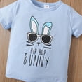 thumbnail image 4 of Kaprioy My First Easter Baby Boy Outfit Boys Eeaster Outfit Short Sleeve Bunny Shirts Funny Rabbit Graphic T-Shirt Elastic Waist Shorts 2PCS Summer Set, 4 of 6