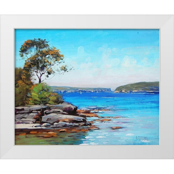Gercken, Graham 31x26 White Modern Wood Framed Museum Art Print Titled - Sydney Harbour Beach