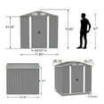 6 x 6 ft Outdoor Metal Storage Shed with Sliding Doors and Foundation