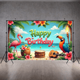 thumbnail image 7 of Tropical Theme Happy Birthday Banner Colorful Design Beach Style Parrot Decoration for Beach Party Luau Celebration Outdoor Decor, 7 of 7