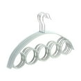 Homemaxs 4pcs 5 Rings Belt Rack Nonslip Plastic Hanger Scarf Tie Holder Spacesaving Closet