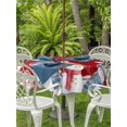 thumbnail image 2 of Outdoor Tablecloth with Umbrella Hole and Zipper, Red Christmas Round Table Cloth 54 Inch Waterproof Tablecloth, Xmas Snowman Snowflake Winter Holiday Picnic Table Cover for Patio Camping, 2 of 7
