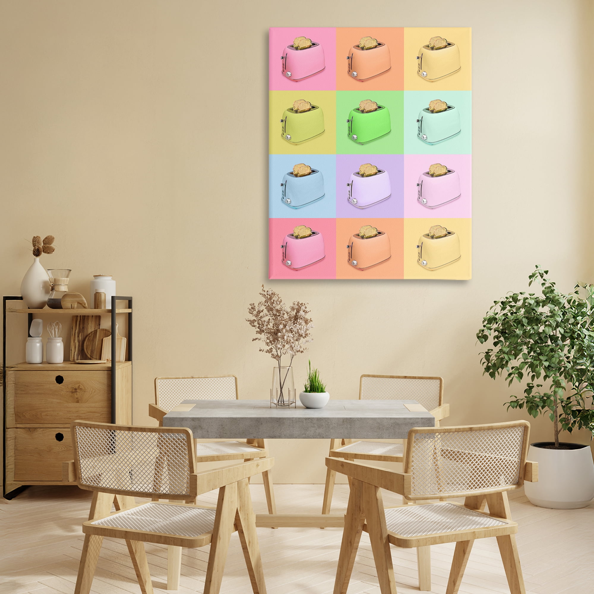Stupell Industries Golden Disco Toaster Collage Canvas Wall Art, design by LISH Creative