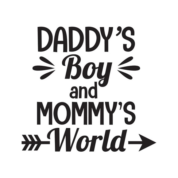 Daddy'S Boy And Mommy'S World Gift Ideas For Nursery Room Parenthood Wall Art Sticker Designs Vinyl Stickers For Home House Walls Rooms Windows Bedroom Decoration Size (28x28 inch)