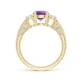 thumbnail image 2 of ANGARA Natural Three Stone Round 1.15 ct Amethyst and Diamond Ring in 14K Yellow Gold for Women (Size-7mm) | February Birthstone, Birthday, Anniversary, Jewelry Gift for Women | Natural Amethyst Ring, 2 of 9