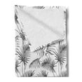 thumbnail image 2 of Natural Soft Flannel Fleece Blanket, Palm Leaves Island Tropical Floral Botanic Tree Natural Sketchy Print Image, Cozy Plush for Indoor and Outdoor Use, 70" x 90", Dimgrey and White, by Ambesonne, 2 of 5