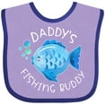 thumbnail image 3 of Inktastic Daddy's Fishing Buddy with Cute Blue Fish Boys or Girls Baby Bib, 3 of 4