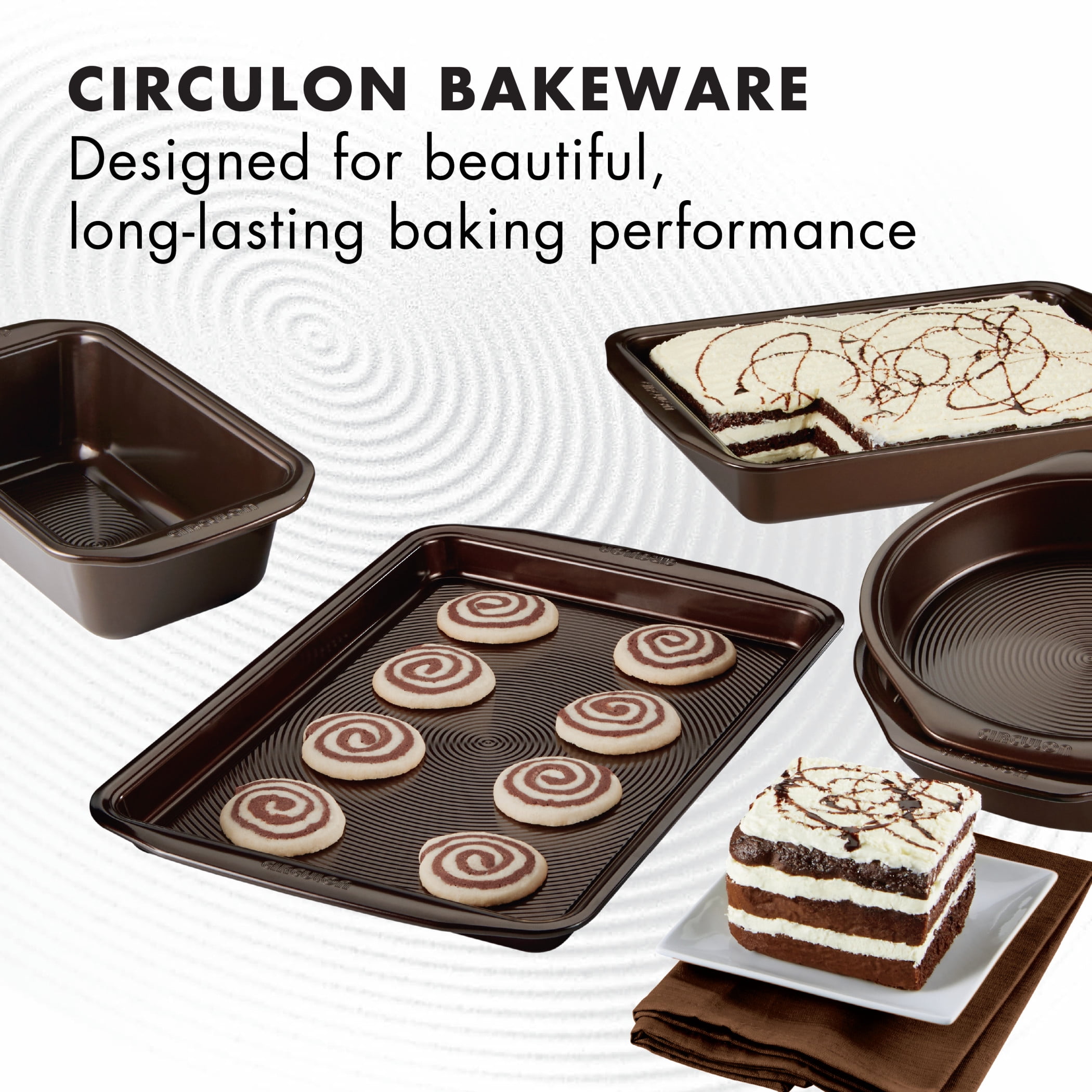 Circulon Nonstick Bakeware Set with Nonstick Bread Pan, Baking Pans, Baking  Sheets, Cookie Sheets, Cake Pan and Muffin Pan / Cupcake Pan - 10 Piece