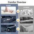 thumbnail image 6 of Classic Three Seater Modular L Shaped Sectional Couch with Flared Arms and Removable Ruffles Pleats Skirts and Spindle Legs, Comfy Chenille Four-Seat Deep Seat Sofa with Movable Ottoman, Blue, 6 of 10