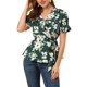 thumbnail image 1 of Blusa peplum con volantes de cuello en V floral de manga corta redonda para mujer Inspire Chic 3XL verde oscuro, 1 of 1