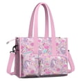 thumbnail image 2 of Teacher Tote Bag,Pink Unicorns Flamingos Pattern Teacher Utility Tote Bag,Large Work Tote Bags for Women with Multiple Pockets,Top Zipper Closure,13.8x10.6x6.7 Inch, 2 of 5