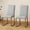 Light Gray Silver*2, variant on StnTalk Dining Chairs Set of 2, Brown Faux Leather Kitchen Chairs with Thick Padded Seat, Armless Side Chairs with Metal Legs for Apartment & Small Dining Spaces