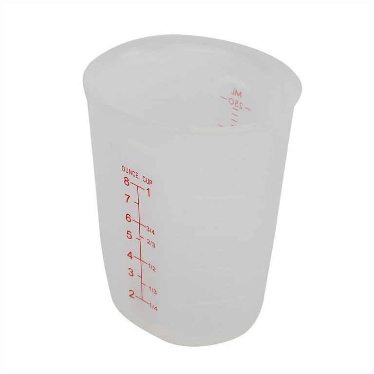Restaurantware 8 oz Flexible Measuring Cup, 1 Heat-Resistant Rubber Measuring Cup-Microwave-Safe, Dishwasher-Safe, Translucent Silicone Soft