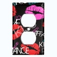 thumbnail image 2 of Metal Light Switch Plate Cover Lipstick Kisses Love Romance Black LOV008, 2 of 13