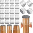 thumbnail image 1 of 24 Pcs Chair Leg Floor Protectors, Silicone Felt Furniture Leg Pads Caps Covers For Hardwood Floors (clear-medium) - chuan, 1 of 5