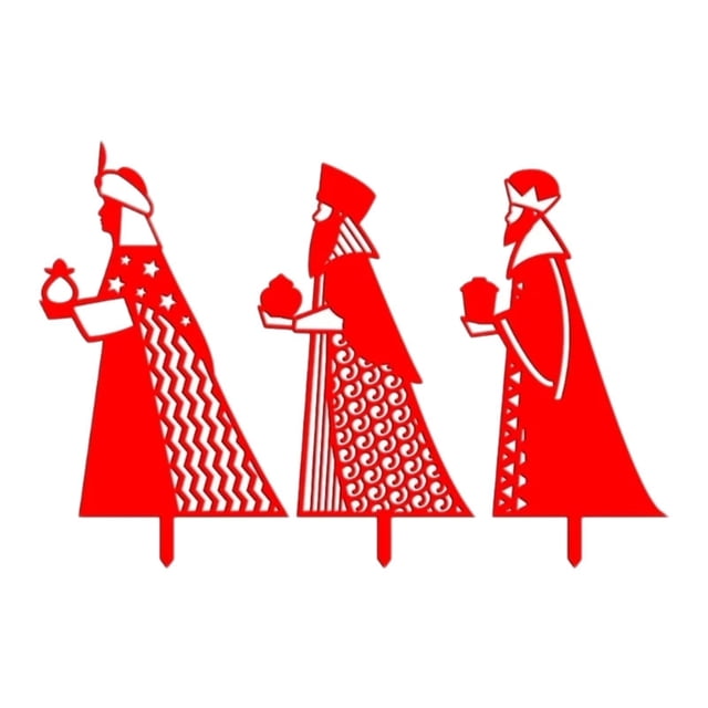 Letrero navideño para jardín, decoración de estacas, estaca para belén, estaca roja con forma de R hueca, accesorios versátiles, decoración de estacas