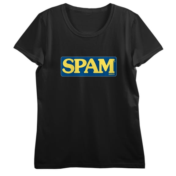 Spam 1937 Logo Crew Neck Short Sleeve Women's Black T-shirt-Medium