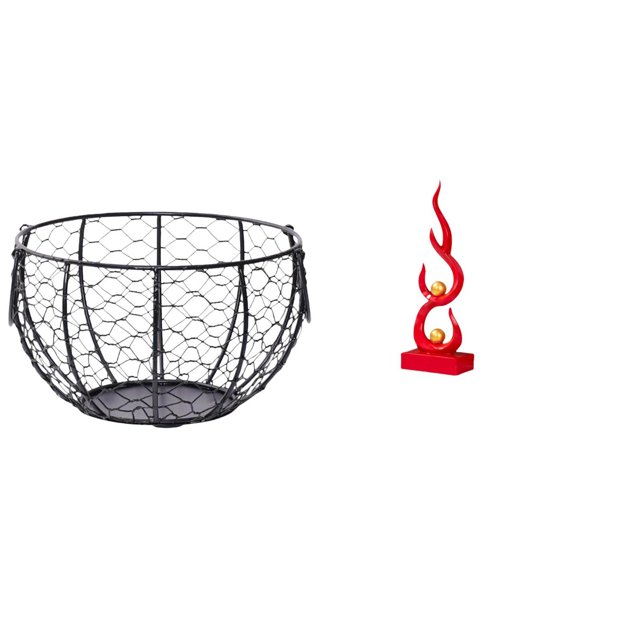 Cesta de huevos,Cesta multiusos para huevos,cesta tejida de alambre de hierro,Escultura abstracta de fuego,Estatua de arte abstracto,adorno decorativo para el hogar,Escultura de fuego