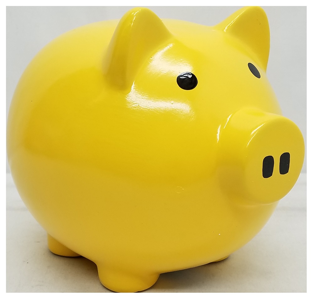 Yellow piggy bank Clearance