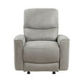 thumbnail image 2 of Ray 39 Inch Manual Rocker Recliner Chair- Gray Tufted Back Microfiber, 2 of 6