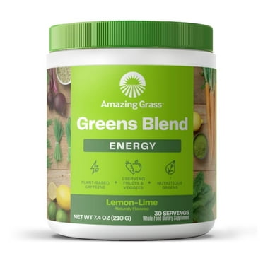 Amazing Grass Greens Blend Superfood Energy Supplement, Lemon Lime - 7.4 oz 30 Servings
