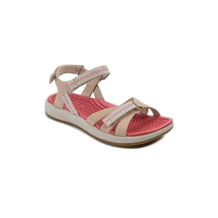 Womens Praline - Bare Traps Womens Wolfe Leather Open Toe Casual Sport Sandals, Praline, Size 8.5
