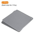 thumbnail image 3 of Unique Bargains Silicone Trivet Mats 2pcs Square Hot Pan Pads Hot Pot Holder Drying Mat for Kitchen Counter Deep Gray, Light Gray, 3 of 5