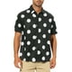 thumbnail image 1 of Camisa de playa de polka dots impresa para hombres INSPIRE CHIC, con botones, de manga corta, casual XL Negro, 1 of 6