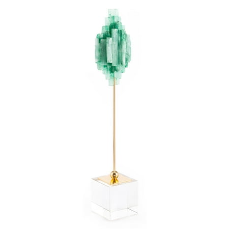 Modern Objects Stone - Modern Contemporary Decorative Figurine Object Figure, Green, Stone Steel Glass