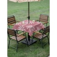 thumbnail image 3 of Outdoor Tablecloth with Umbrella Hole & Zipper, Pink Palm Tree Square Tablecloth 54x54 Inch, Summer Botanical Tropical Tree Patio Table Cover Waterproof Table Cloth for Picnic/Party, 3 of 7