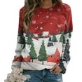 thumbnail image 4 of Ruimatai Women Ugly Christmas Sweater Pullover Holiday Soft Midweight Warm Crewneck Sweaters Women's Christmas Printed Long Sleeves Blouse Round Neck Casual Tops, 4 of 5