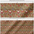 thumbnail image 2 of Soimoi Brown Cotton Cambric Fabric Heart,Santa & Baubles Christmas Decor Fabric Printed Yard 56 Inch Wide, 2 of 7