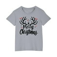 thumbnail image 4 of Odeerbi Kids Boys Girls Christmas T-shirt Christmas Print Casual Short Sleeve Tops Shirt Kids Clothes Gray, 4 of 4